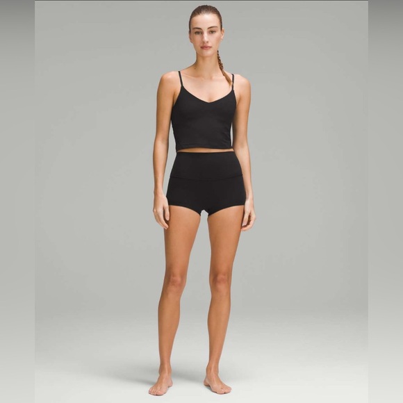 Lululemon Align NWT SOLD OUT Cropped Cami Tank Top Light Support A/B Cup Black - Picture 5 of 5